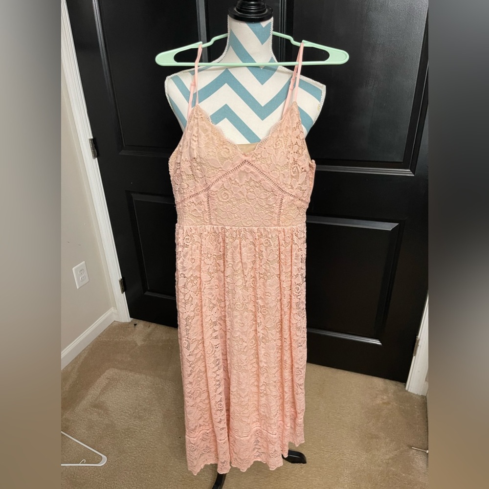 Pink lace dress